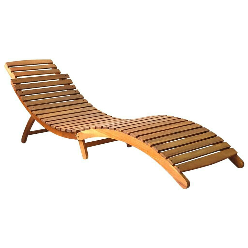 Palmira Acacia Wood Sun Lounge - Plain or with Cream or Black Cushions