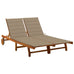 Nico 2-Person Acacia Wood Sun Lounger w/Cushions - 6  Cushion Cols