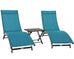 Savino Aluminium Lounger Set - 2 Sunlounges + 1 Table