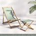 San Domingo Wooden Outdoor Deck Chair & Footstool Set