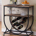LuxLiving Vintage Style Wine Rack Cart with Glass Holder - Brown