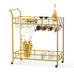 Marietta  2 Tier Gold Serving Cart with Wine Rack