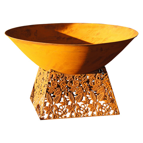 Vitella Rust Colour Fire Pit w/Laser Cut Base - 80cm