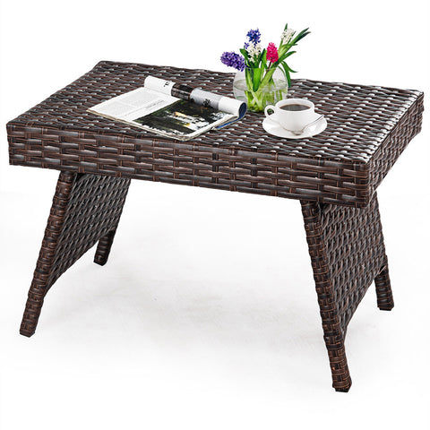 Romario Rattan Wicker Coffee & Side Table - Foldable