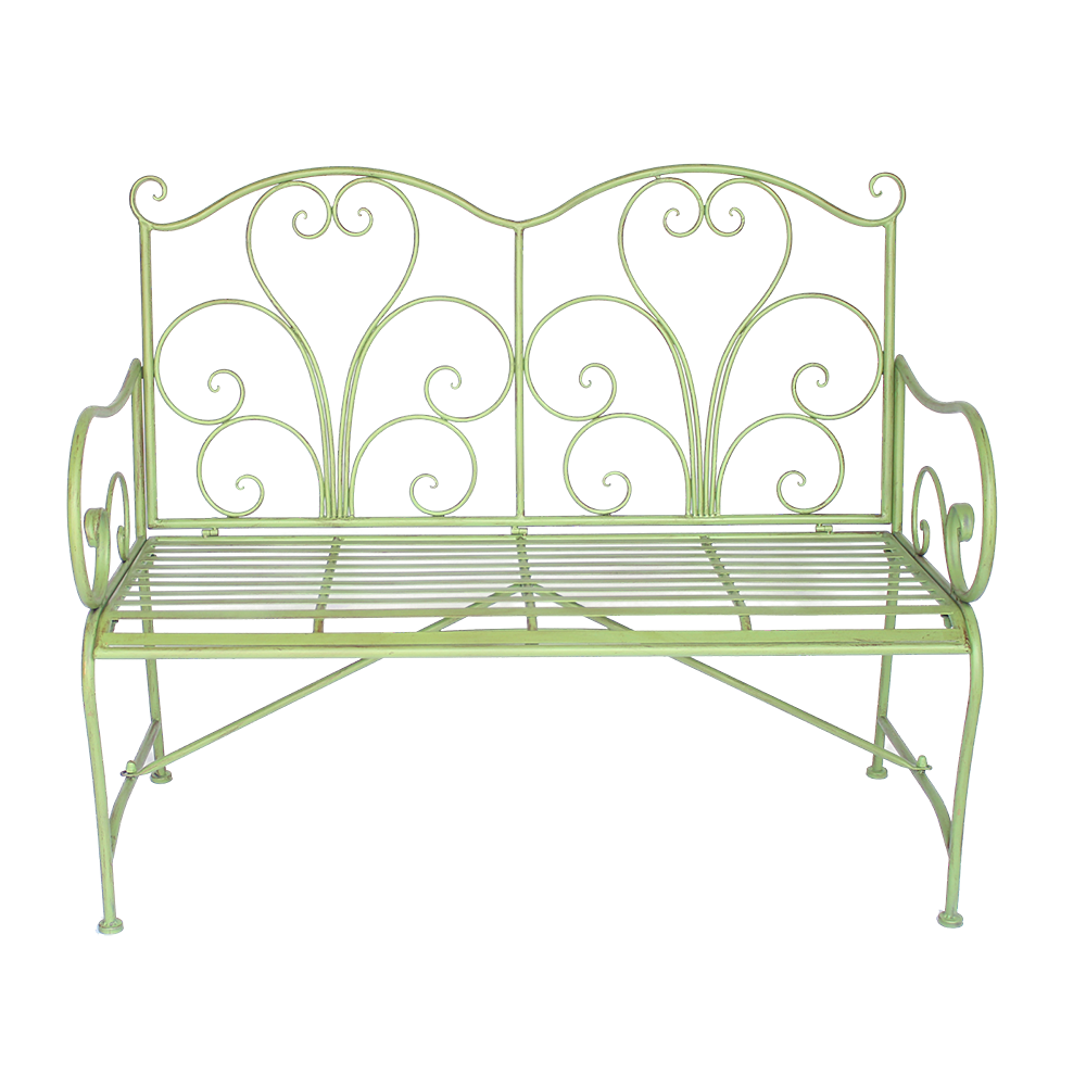Remy Garden Metal Bench - Antique Green