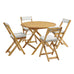 Cezara Acacia Wood with Beige Cushions Outdoor Bistro Set - 2 or 4 Seater