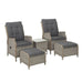 Mariano Wicker Recliner/Sun Lounge Chairs & Matching Ottomans