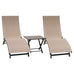 Savino Aluminium Lounger Set - 2 Sunlounges + 1 Table