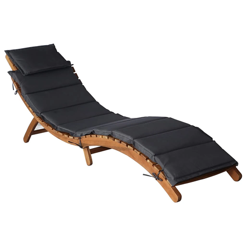 Palmira Acacia Wood Sun Lounge - Plain or with Cream or Black Cushions