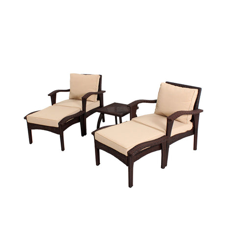 Renzo PE Wicker Double Sun Lounger w/Table