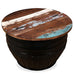 Stylista Coffee Table - Solid Reclaimed Wood in Black Barrel Shape