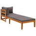 Flora 2 Pc Acacia Wood Sun Lounger Set w/Dark Grey Cushions & Pillows