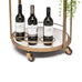 La Spezia Round White Marble Drinks Bar Cart/Serving Trolley in French Brass