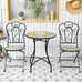 Oriana Mosaic Patio Bistro Set - 2 Folding Chairs & Round Table