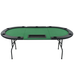 Casino Poker Table 3 Fold Oval Green - 9 Players