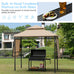 Laurent 2-Tier Patio BBQ Grill Gazebo w/Side Awnings & Shelves