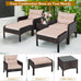 Xaviera 5 Piece Wicker Lounge Set  Patio - 2 Chairs, 2 Bench Ottomans,  Coffee Table