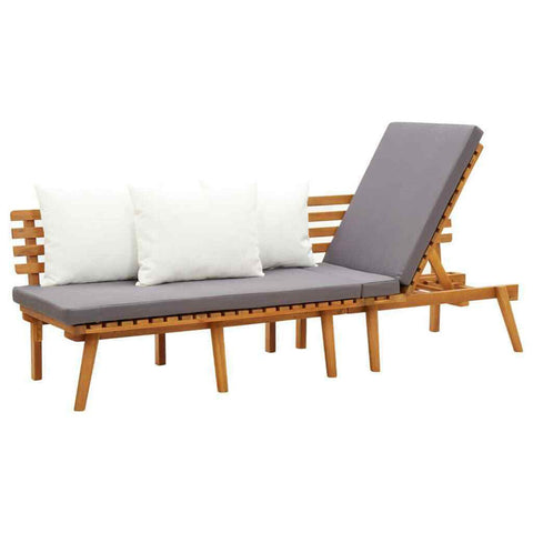 Ximeno Day Bed in Solid Acacia Wood w/Cushions - 200x65 cm
