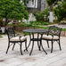 Mira 3pc Cast Aluminium Dining Set- Black or White