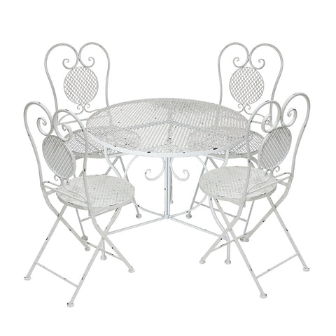 Sabrina French Provincial Style 4 Person Dining Set in Shabby Chic