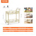 Marietta  2 Tier Gold Serving Cart with Wine Rack