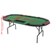 Casino Poker Table 3 Fold Oval Green - 9 Players