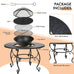 Jalisco Patio Fire Pit Table - 35.5" w/BBQ Grate