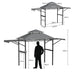 Laurent 2-Tier Patio BBQ Grill Gazebo w/Side Awnings & Shelves