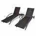 Silvana Sun Loungers Pair with Table Poly Rattan - 3 Colours