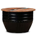 Stylista Coffee Table - Solid Reclaimed Wood in Black Barrel Shape