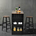 Aubrey 3Pc Bar Table Set/Dining Table w/2 Stools