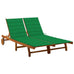 Nico 2-Person Acacia Wood Sun Lounger w/Cushions - 6  Cushion Cols