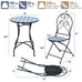 Oriana Mosaic Patio Bistro Set - 2 Folding Chairs & Round Table