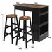 Aubrey 3Pc Bar Table Set/Dining Table w/2 Stools