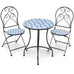 Oriana Mosaic Patio Bistro Set - 2 Folding Chairs & Round Table