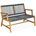 Kaira  Acacia Wood Bench/Garden Loveseat - Nile Blue or Grey