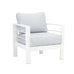 Alissa 4 Piece White Aluminium Sofa Lounge Set - Light Grey Cushion