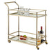 Puerto Vallarta - glass and steel Bar Cart w/2 levels - gold or Black