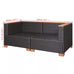 Natta 2 Person Modular Sofa - Black Poly Rattan with Acacia Wood Trim