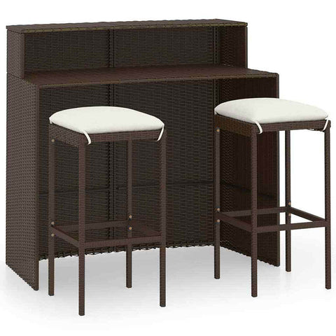 Aloma 3 Piece Garden Bar Set with Cushions - in choice of 3 colours