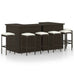 Enzo 8 Piece Garden Bar Set in Poly Rattan with Cushions